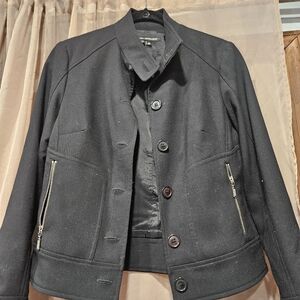 Chic Black Blazer with Zipper Accents